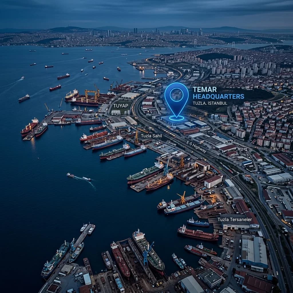 Tuzla genel müdürlük konumu — stilize harita