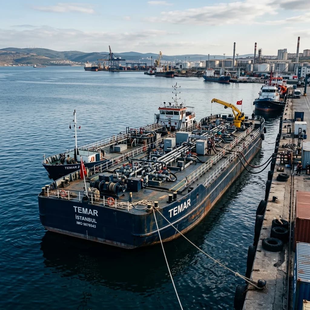 Barge görseli + teknik kapasite etiketleri