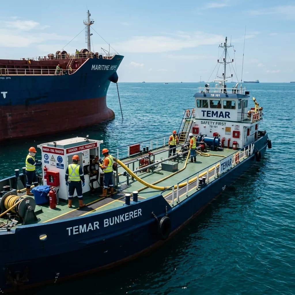 Temiz deniz + güvenlik ekipmanlı operasyon