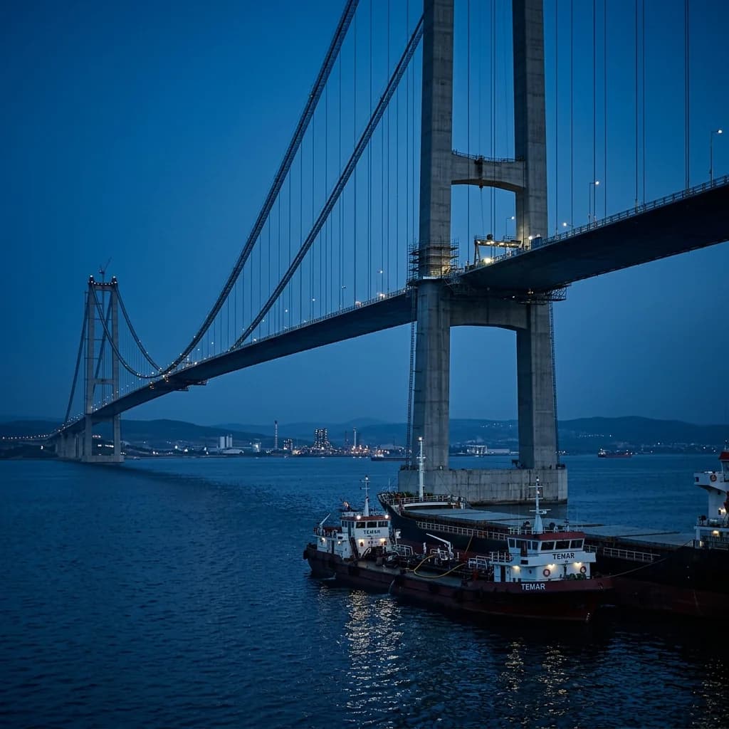 Osmangazi Köprüsü inşaatında deniz araçlarına ikmal
